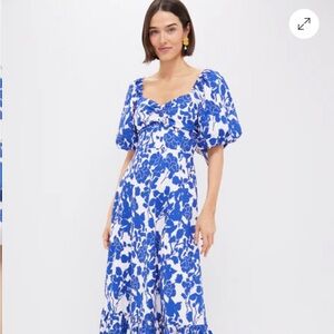 Tuckernuck Blue and White Floral Midi Dress